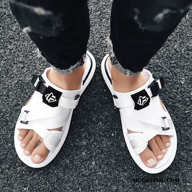 Heren Pantoffels Online Zomer Casual Sport 2019 Schoenen Zandkleur Rood Zwart