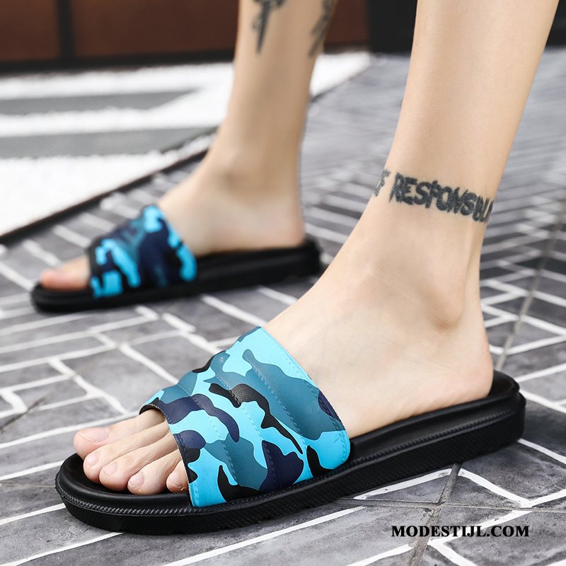 Heren Pantoffels Winkel Zomer Antislip Dikke Zool Outdoor 2019 Camouflage Blauw Zandkleur