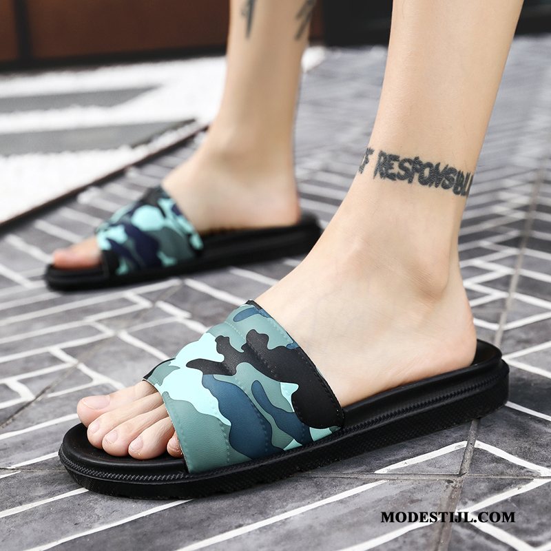 Heren Pantoffels Winkel Zomer Antislip Dikke Zool Outdoor 2019 Camouflage Blauw Zandkleur