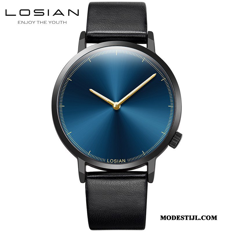 Heren Polshorloge Kopen Student Eenvoudig Sport Mannen Quartz Horloge Blauw