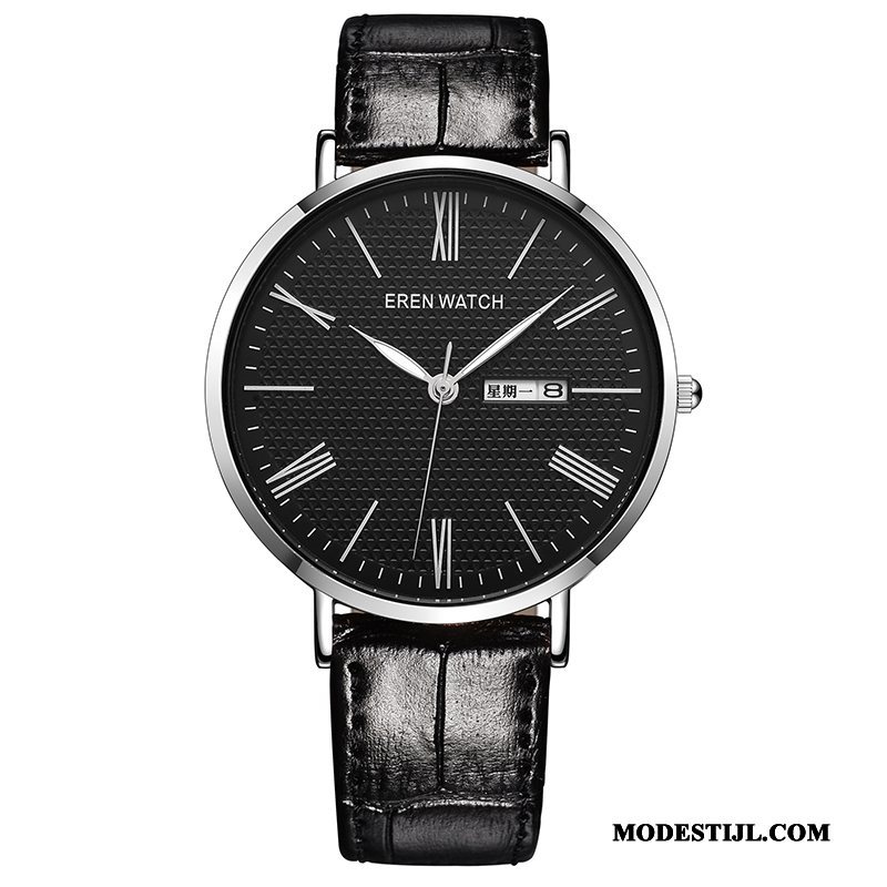 Heren Polshorloge Sale Mode Casual Eenvoudig Quartz Horloge Mannen Zwart Goud
