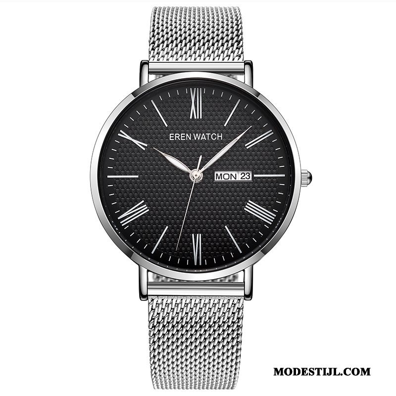 Heren Polshorloge Sale Mode Casual Eenvoudig Quartz Horloge Mannen Zwart Goud