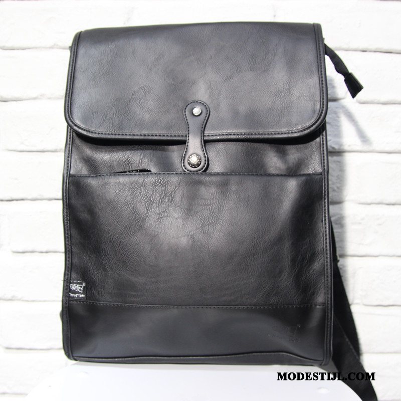 Heren Rugzak Korting Casual Computer Tas Vintage Business Trend Zwart