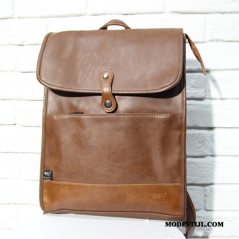 Heren Rugzak Korting Casual Computer Tas Vintage Business Trend Zwart