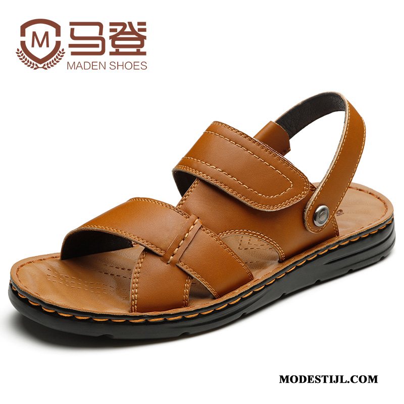 Heren Sandalen Aanbiedingen Zomer Trend Antislip Casual Mannen Zandkleur Zwart