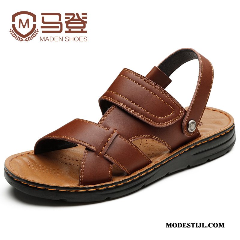 Heren Sandalen Aanbiedingen Zomer Trend Antislip Casual Mannen Zandkleur Zwart