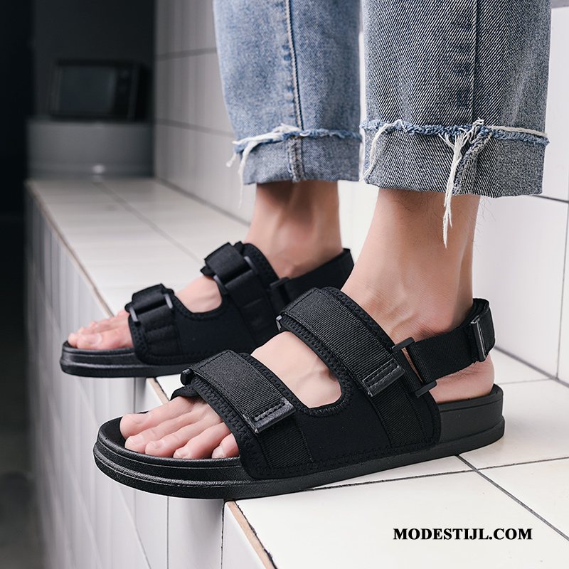 Heren Sandalen Goedkoop Casual Trend Pantoffels Sport Mannen Zandkleur Zwart