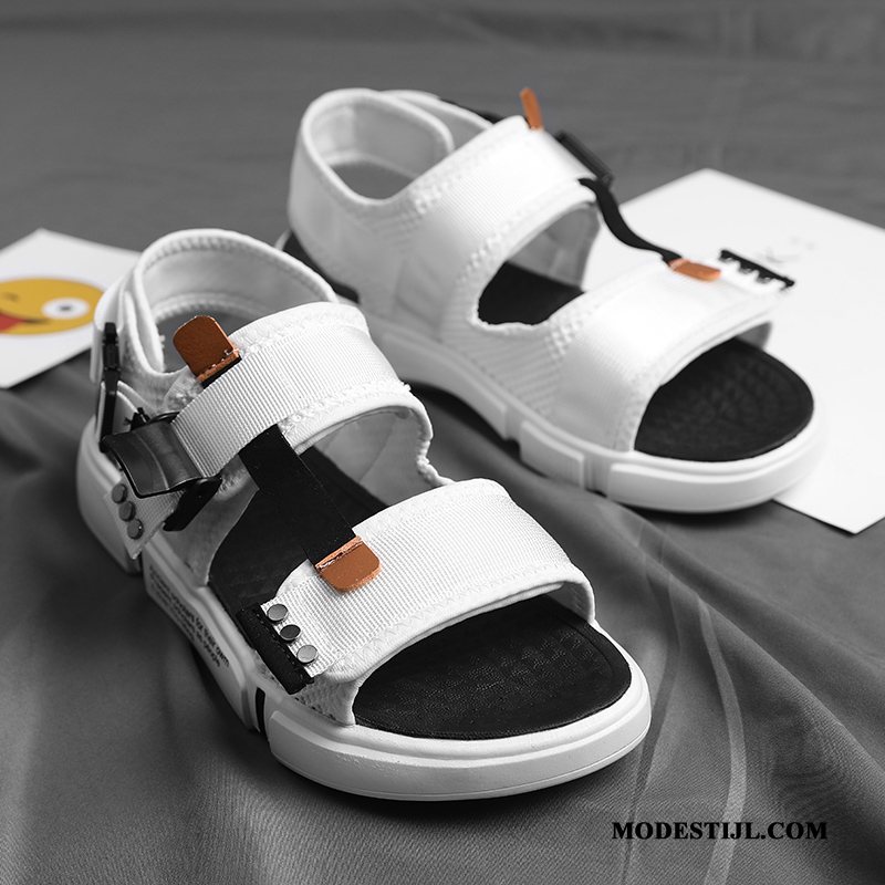 Heren Sandalen Kopen 2019 Mannen Trend Casual Persoonlijk Zandkleur Wit