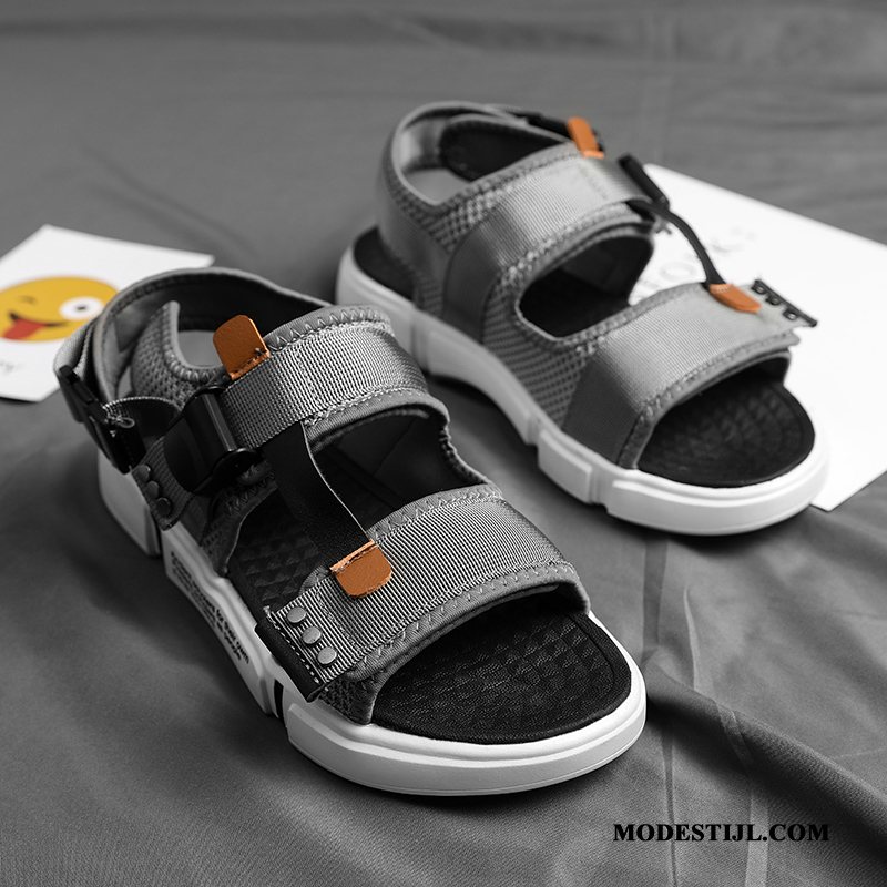 Heren Sandalen Kopen 2019 Mannen Trend Casual Persoonlijk Zandkleur Wit