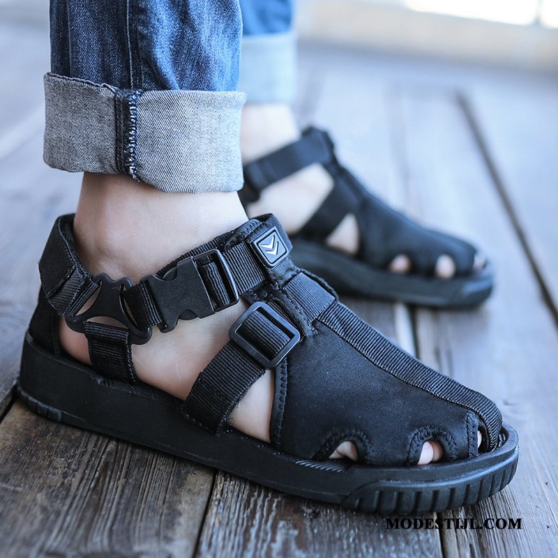 Heren Sandalen Kopen Mannen Chauffeurs Schoenen Trend Sport Sandaal Zandkleur Zwart