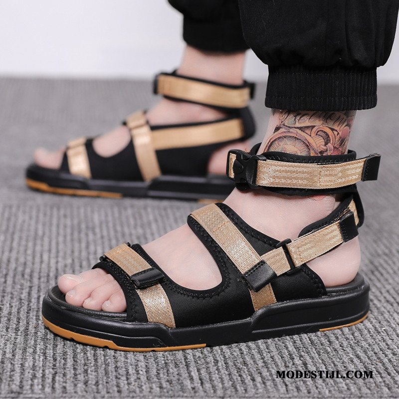 Heren Sandalen Kopen Mannen Pantoffels Bovenkleding Trend 2019 Zandkleur Grijs