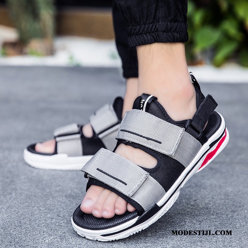 Heren Sandalen Kopen Pantoffels Zomer Bovenkleding Sandaal Trend Zandkleur Rood