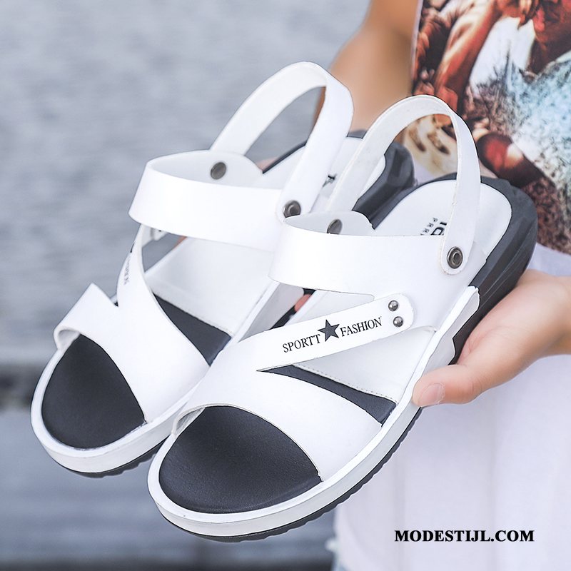 Heren Sandalen Korting Bovenkleding Zomer Mode Trend Pantoffels Zandkleur Zwart