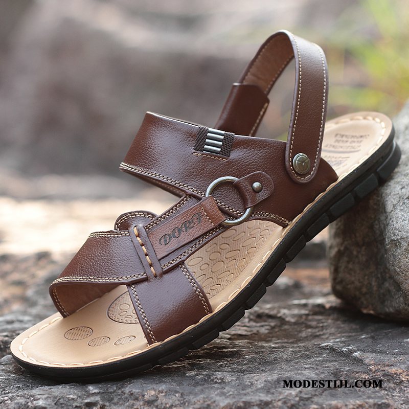 Heren Sandalen Korting Casual Schoenen Sandaal Zomer Antislip Zandkleur Bruine