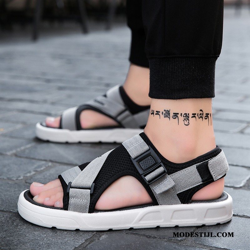 Heren Sandalen Online Mode Bovenkleding 2019 Mannen Pantoffels Zandkleur Grijs