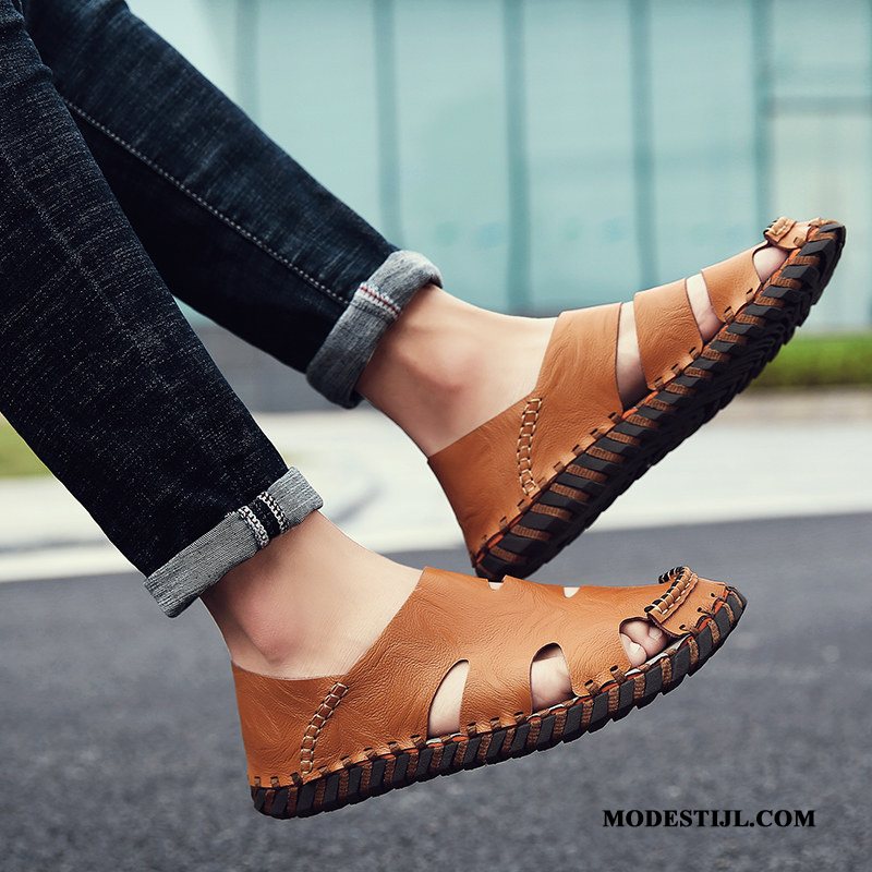 Heren Sandalen Sale 2019 Mode Schoenen Trend Pantoffels Zandkleur Wit