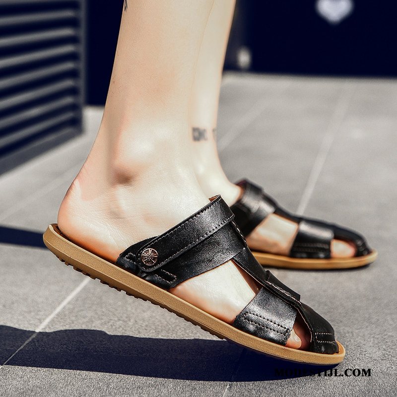 Heren Sandalen Sale 2019 Mode Schoenen Trend Pantoffels Zandkleur Wit