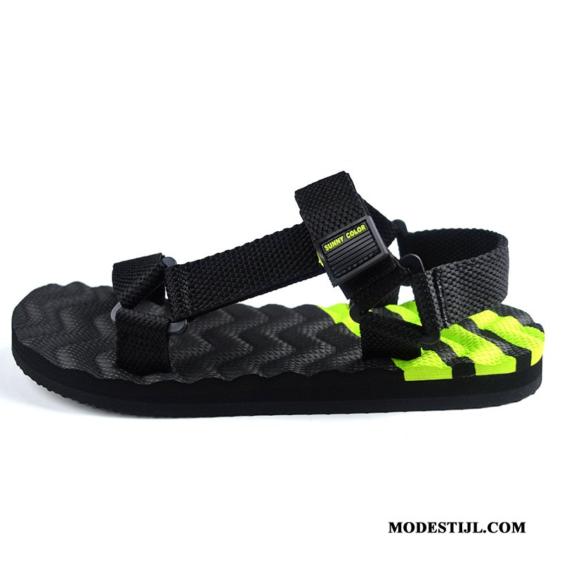 Heren Sandalen Sale 2019 Student Jeugd Trend Mannen Zandkleur Groen