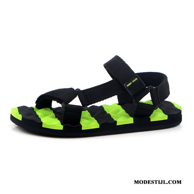 Heren Sandalen Sale 2019 Student Jeugd Trend Mannen Zandkleur Groen