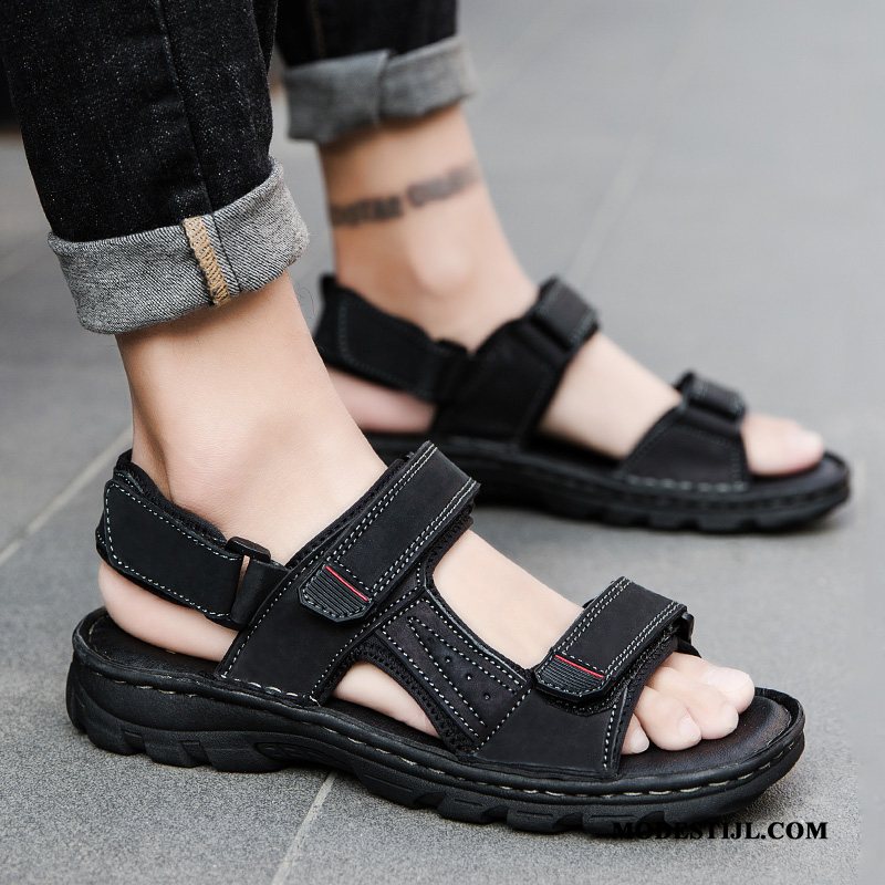 Heren Sandalen Sale Casual Jeugd Trend Mannen Schoenen Zandkleur Grijs