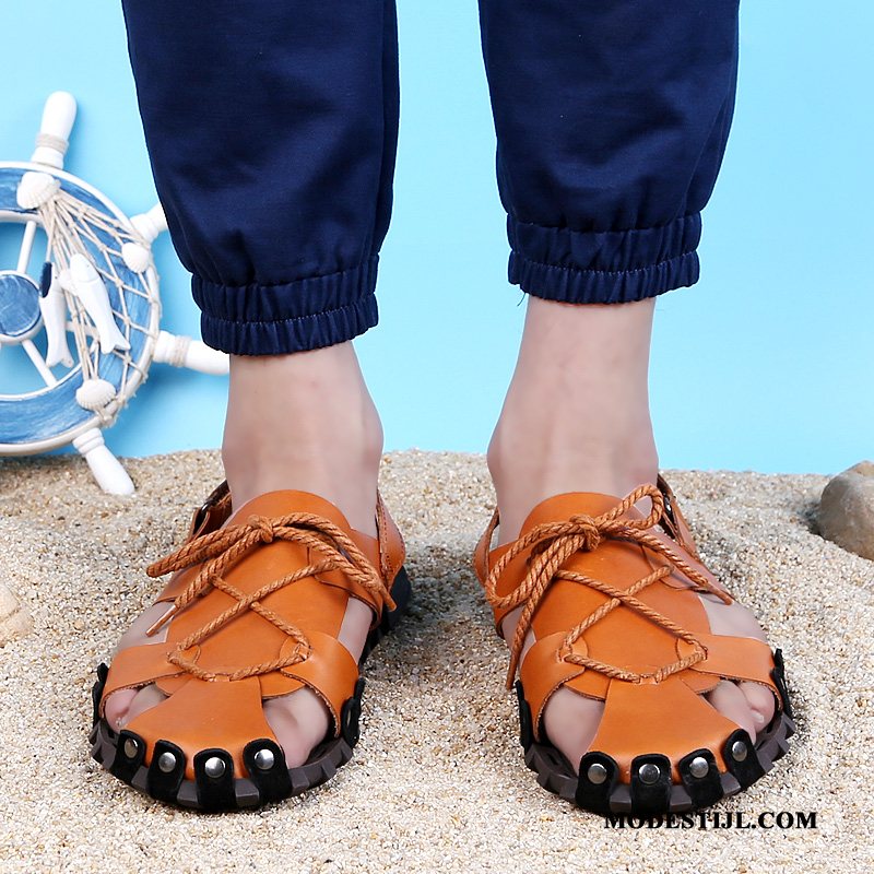 Heren Sandalen Sale Grote Maten Casual Mannen Schoenen Zomer Zandkleur Zwart