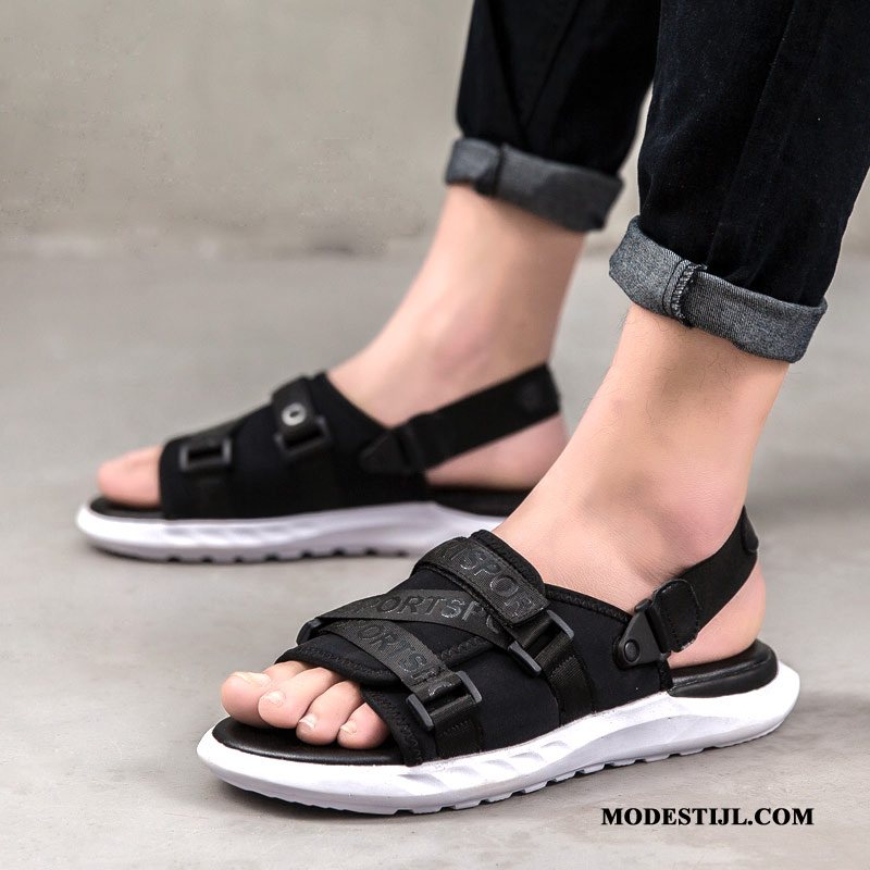 Heren Sandalen Sale Pantoffels Reis Casual Trend 2019 Zandkleur Zwart