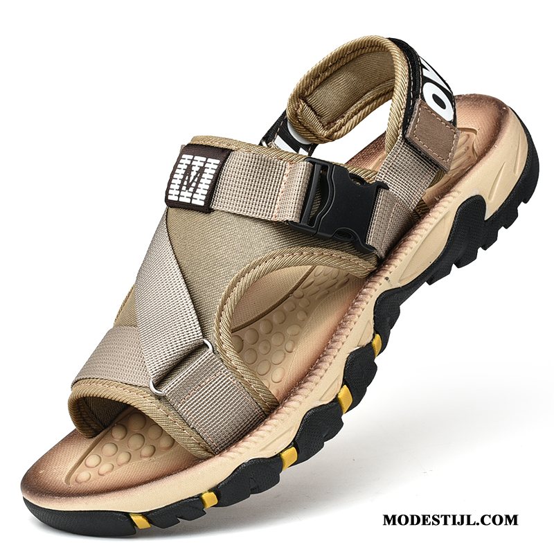 Heren Sandalen Sale Reis Zachte Zolen 2019 Trend Schoenen Kaki Zandkleur