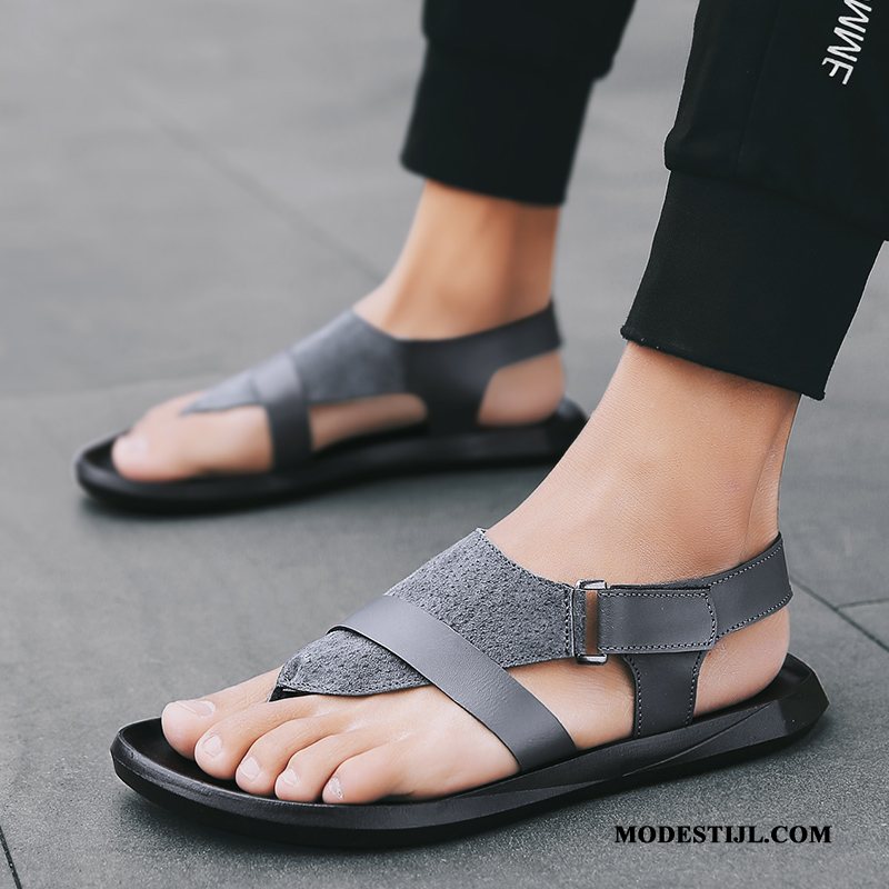 Heren Sandalen Sale Schoenen Persoonlijk 2019 Zomer Casual Zandkleur Grijs