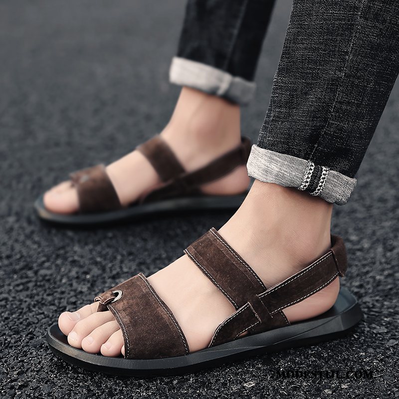 Heren Sandalen Sale Schoenen Persoonlijk 2019 Zomer Casual Zandkleur Grijs