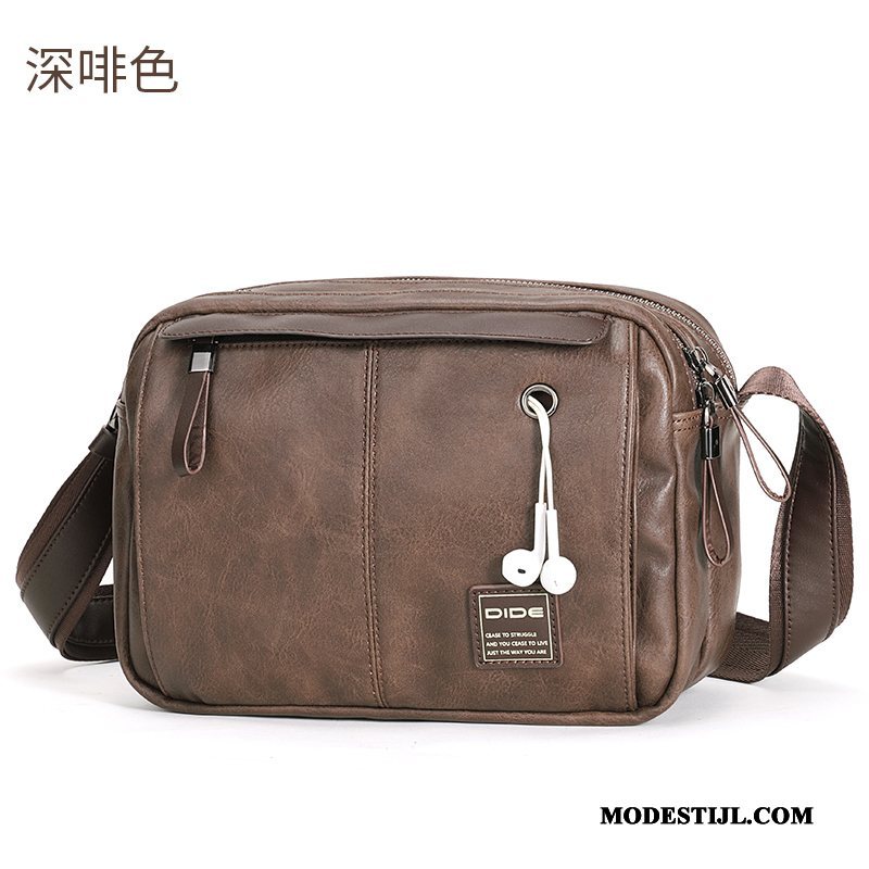 Heren Schoudertas Sale Casual Rugzak Messenger Tas Vintage Mode Kaki