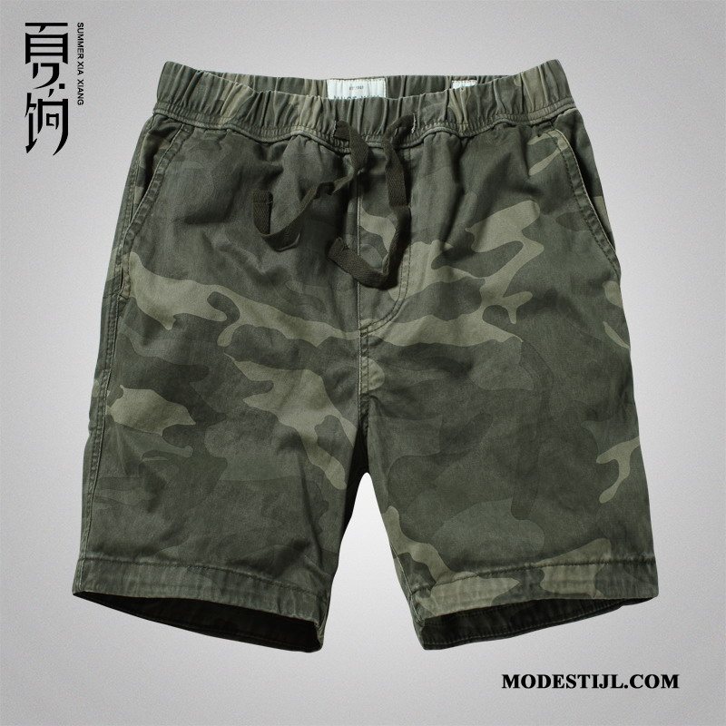 Heren Shorts Aanbiedingen Korte Broek Zomer Casual Broek Elastiek Sport Camouflage Blauw