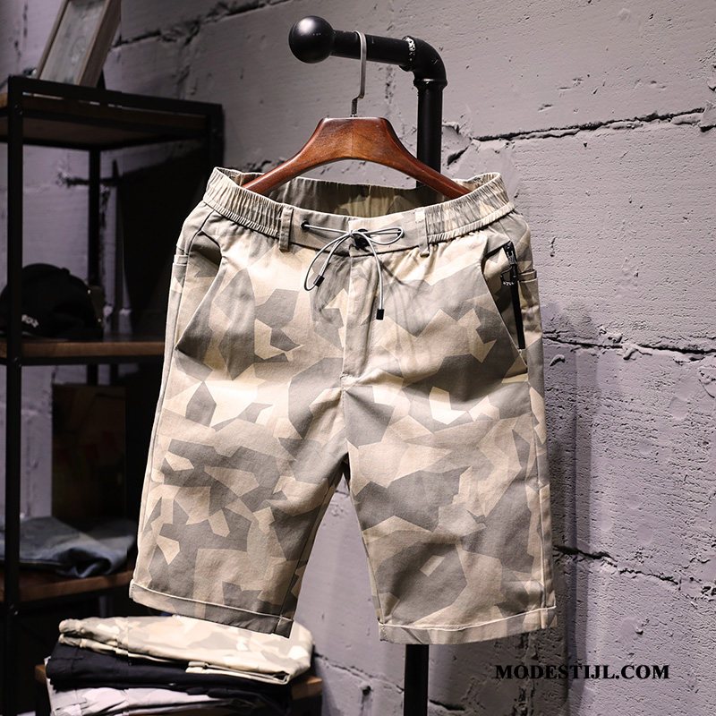 Heren Shorts Aanbiedingen Sport Capri Broek Casual Trend Korte Broek Camouflage Zandkleur Zwart