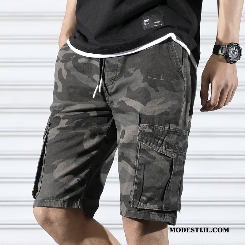 Heren Shorts Goedkoop Dunne Mannen Zomer Korte Broek Losse Camouflage Geel