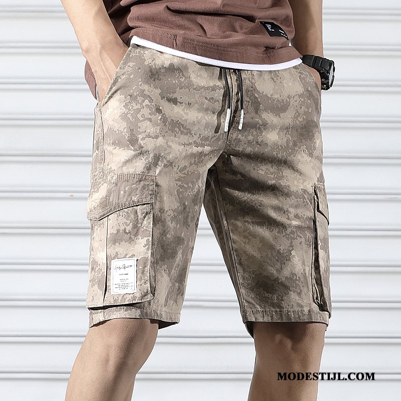 Heren Shorts Goedkoop Dunne Mannen Zomer Korte Broek Losse Camouflage Geel