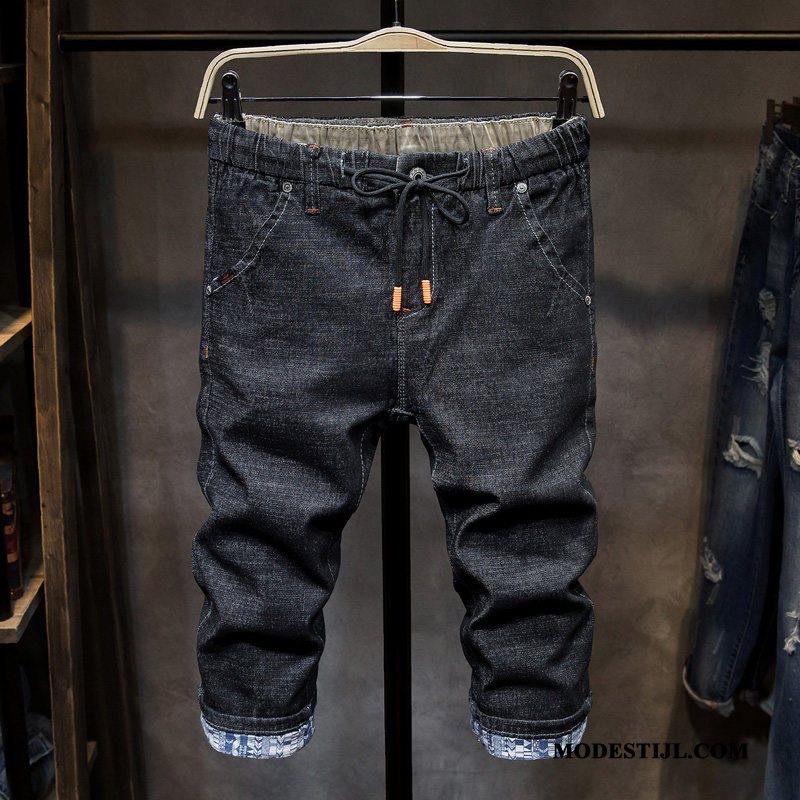 Heren Shorts Goedkoop Mannen Elastiek Korte Broek Spijkerbroek Jeans Dunne Blauw