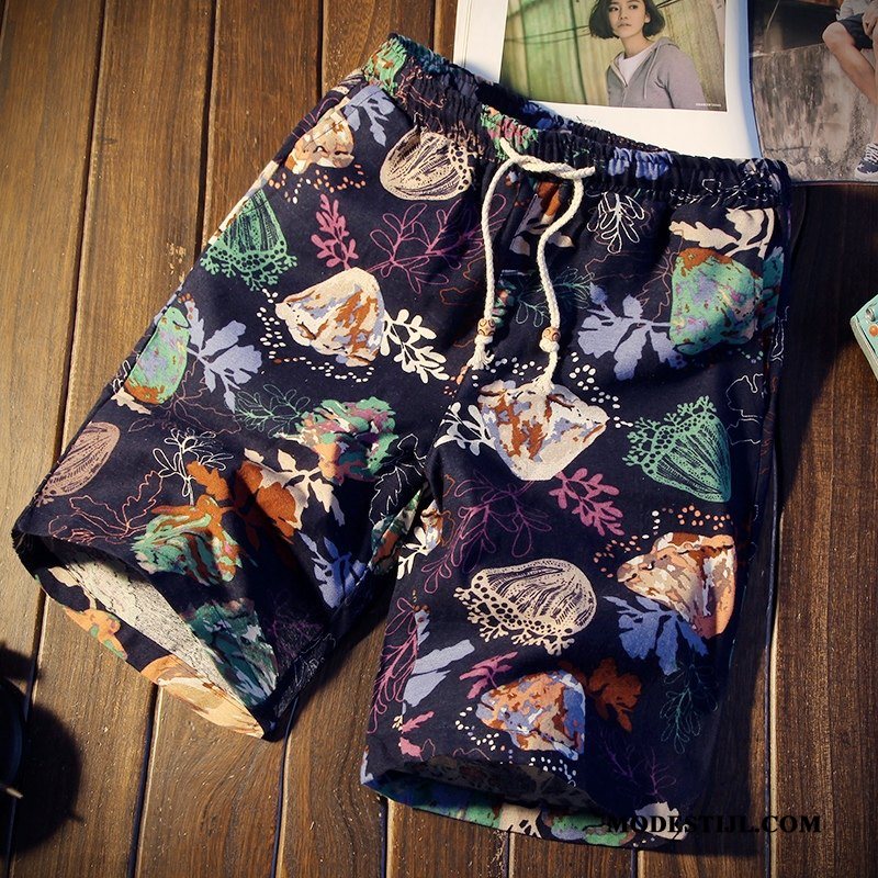 Heren Shorts Goedkoop Slim Fit Dun Mannen Korte Broek Casual Broek Blauw Zandkleur