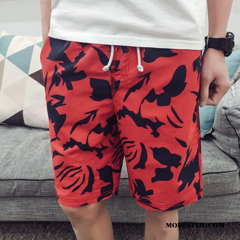 Heren Shorts Kopen Casual Jeugd Groot Mannen Trend Camouflage Zandkleur Rood