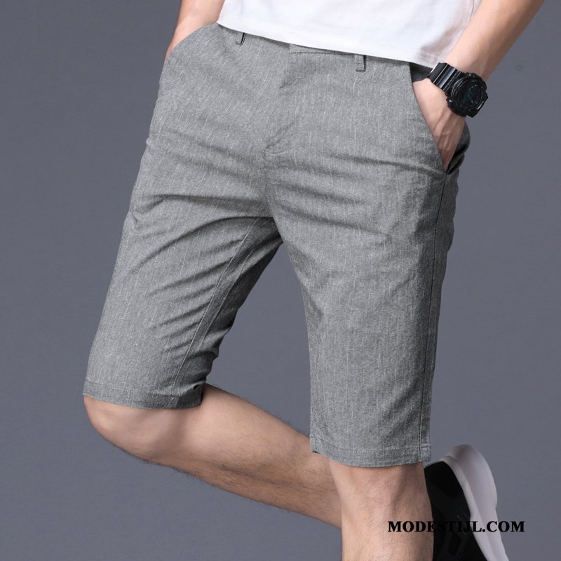 Heren Shorts Kopen Slim Fit Capri Broek Casual Katoen Mannen Grijs