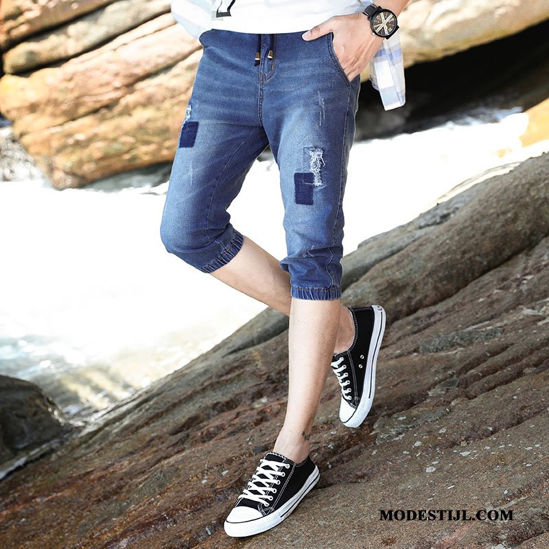 Heren Shorts Kopen Trend Spijkerbroek Jeans Korte Broek Mannen Mini Blauw