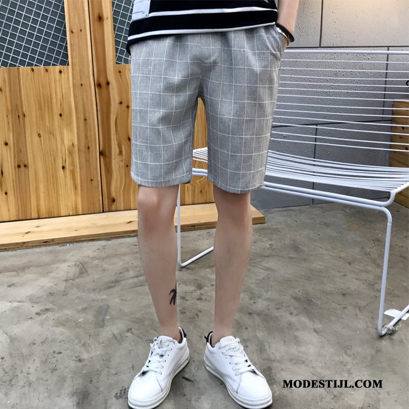 Heren Shorts Kopen Zomer Casual Trend Dunne Korte Broek Zandkleur Zwart