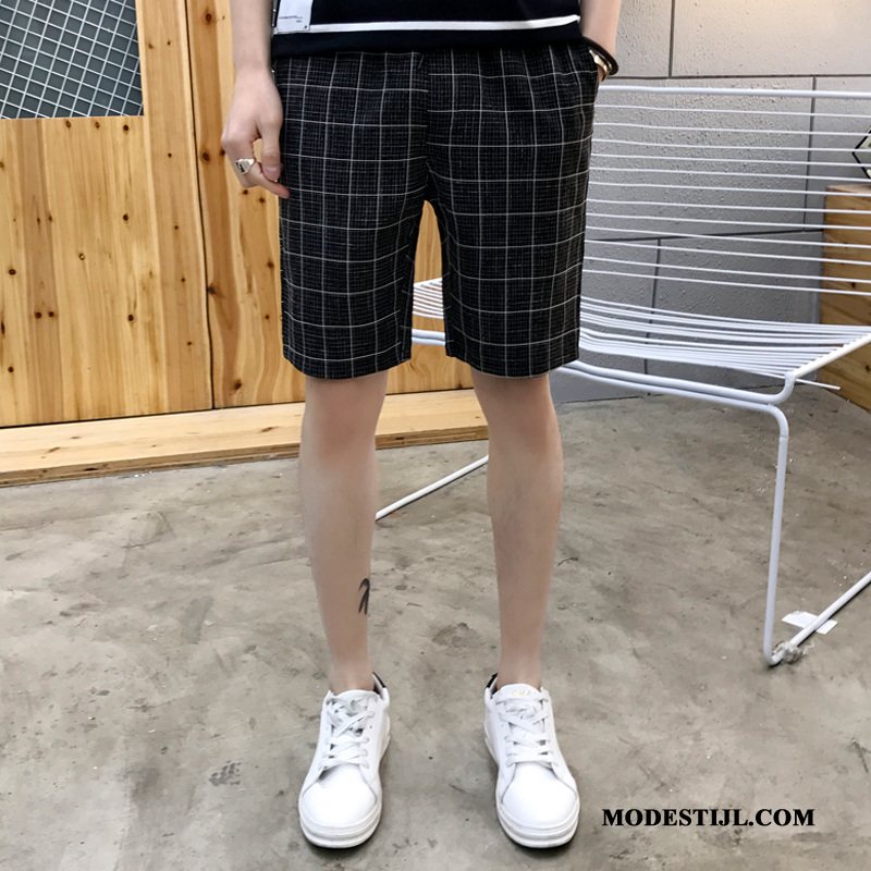 Heren Shorts Kopen Zomer Casual Trend Dunne Korte Broek Zandkleur Zwart