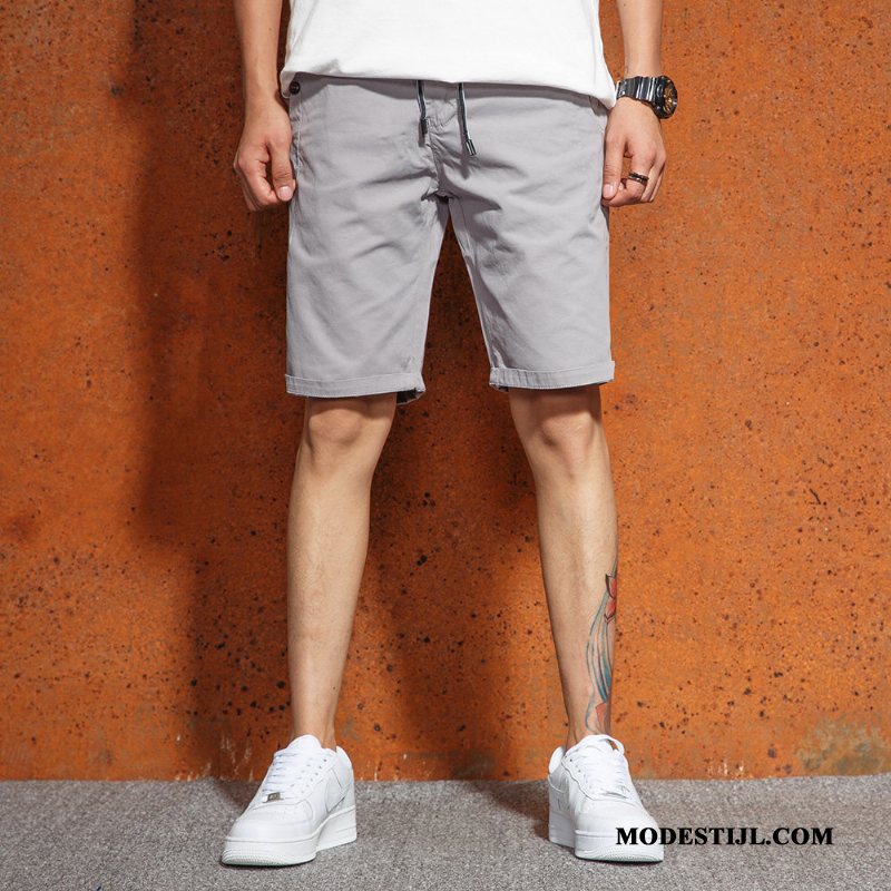 Heren Shorts Korting Katoen Cargo Korte Broek Slim Fit Zomer Rode Wijn Oranje Zandkleur Geel