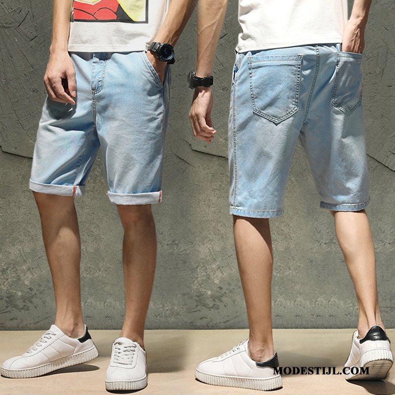 Heren Shorts Korting Losse Denim Mannen Zomer Korte Broek Blauw Licht