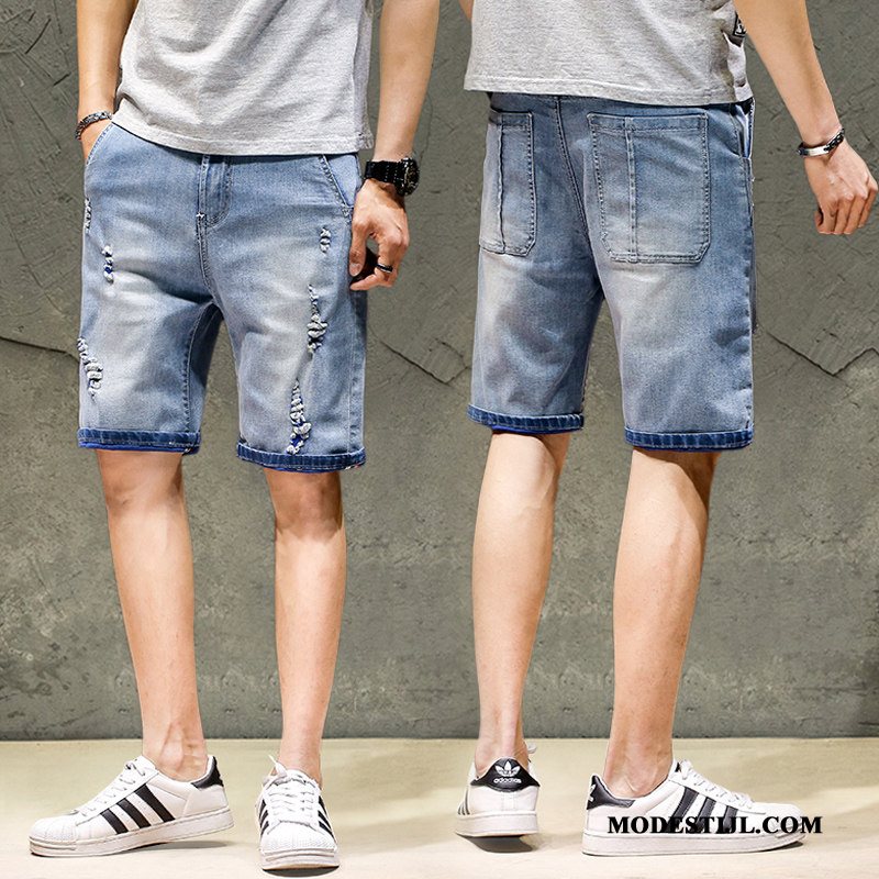 Heren Shorts Korting Losse Denim Mannen Zomer Korte Broek Blauw Licht