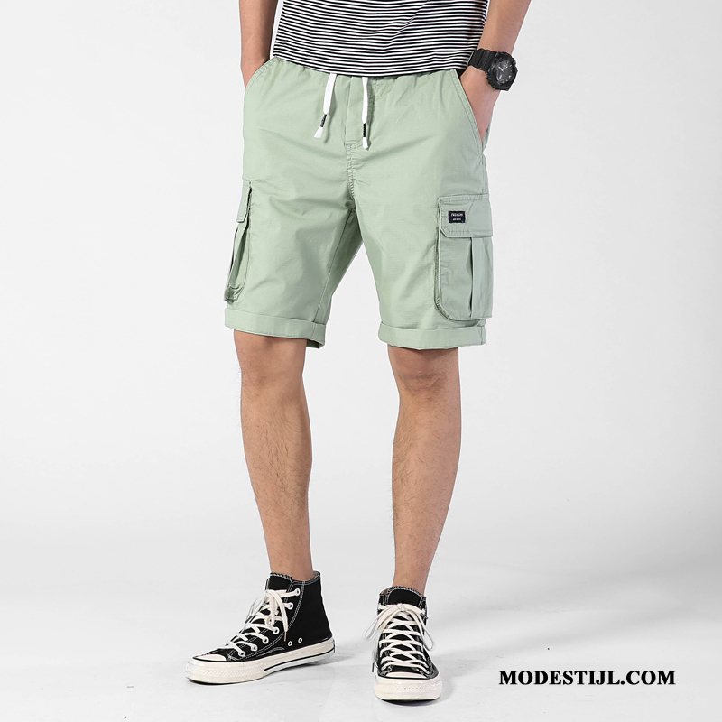 Heren Shorts Korting Trendy Merk Cargo Losse Mannen Kant Groen