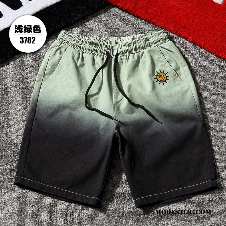 Heren Shorts Sale Zomer Losse Grote Maten Mannen Korte Broek Kleurverloop Lichtgroen