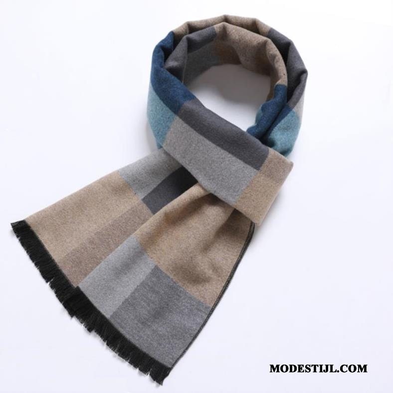 Heren Sjaals Goedkoop Winter Casual High End Persoonlijkheid Driedimensionaal Blauw