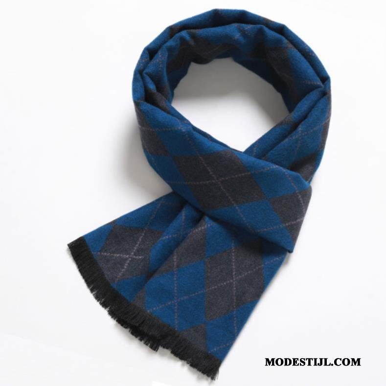 Heren Sjaals Goedkoop Winter Casual High End Persoonlijkheid Driedimensionaal Blauw