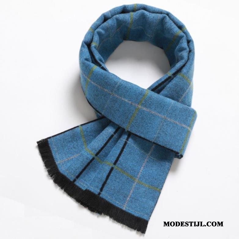 Heren Sjaals Goedkoop Winter Casual High End Persoonlijkheid Driedimensionaal Blauw