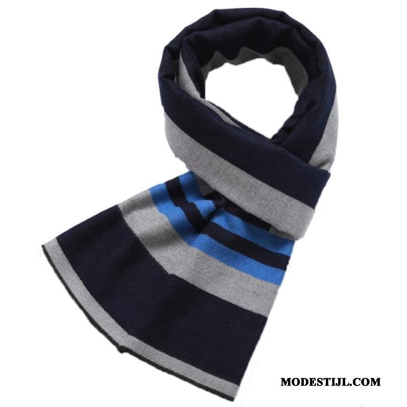 Heren Sjaals Goedkoop Winter Casual High End Persoonlijkheid Driedimensionaal Blauw